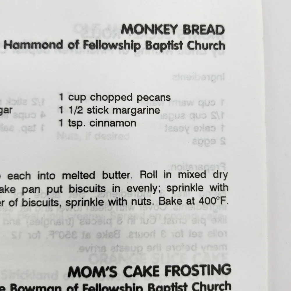 Burnt Offerings West Florida Baptist Association Cookbook Recipes‎ 1994